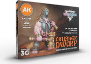AKI 11769 Wargames Starter Set: Crusher Dwarf 3G Acrylic Paint (14 Colors 17ml)