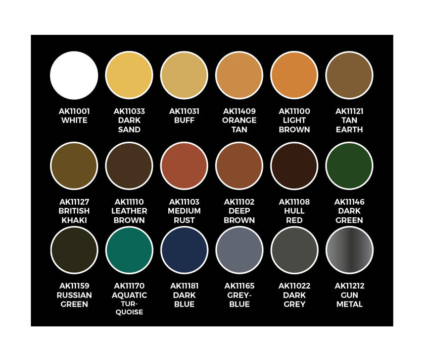 AKI 11776 Wargames Thirty Years War 1618-1648 3G Acrylic Paint (18 Colors 17ml)