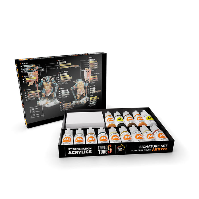 AKI 11779 Carlos Tobes Signature 3G Acrylic Paint (14 Colors 17ml Bottles)