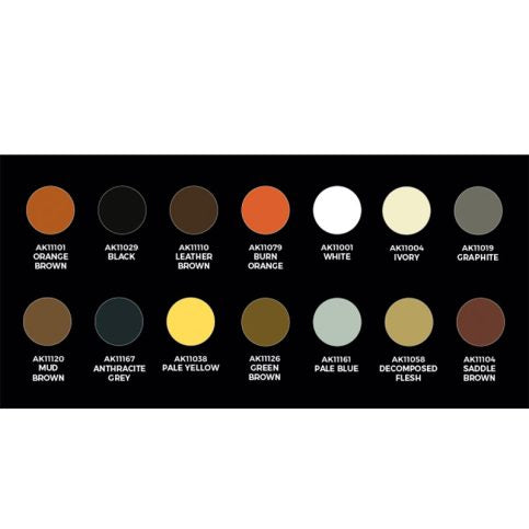 AKI 11779 Carlos Tobes Signature 3G Acrylic Paint (14 Colors 17ml Bottles)