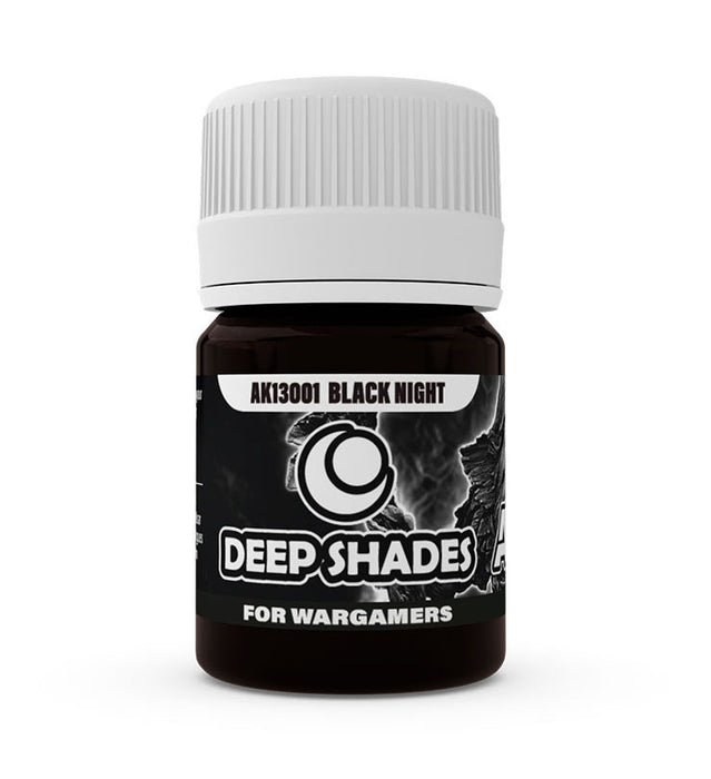 AKI 13001 Deep Shades for Wargamers Black Night Acrylic Paint 30ml Bottle