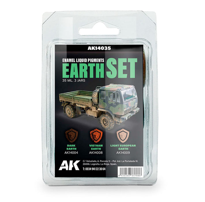 AKI 14035 Earth Liquid Pigment Enamel Set (14004, 14008, 14009)