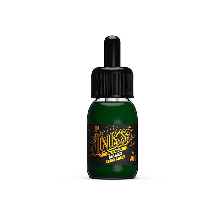 AKI 16007 Inks: Camo Green Acrylic 30ml Bottle