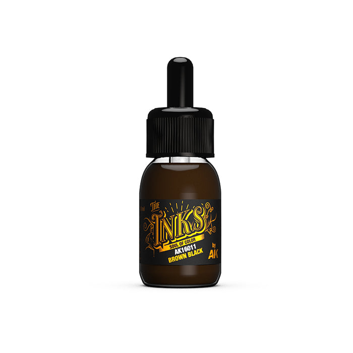 AKI 16011 Inks: Brown Black Acrylic 30ml Bottle