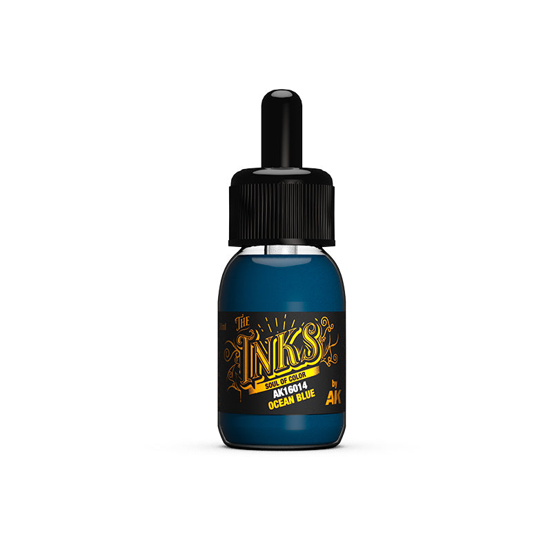 AKI 16014 Inks: Ocean Blue Acrylic 30ml Bottle