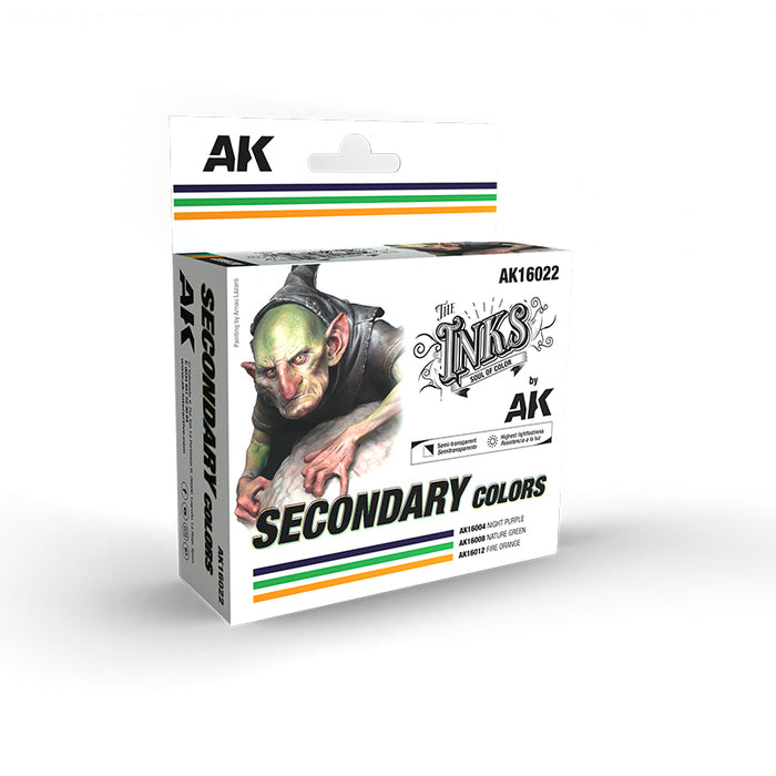 AKI 16022 Inks: Secondary Colors Acrylic Set (3 30ml Bottles)