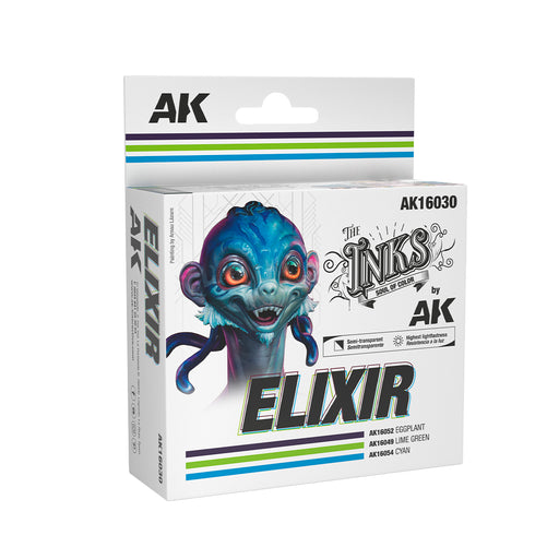 AKI 16030 Inks: Elixir Acrylic Set (3 30ml Bottles)