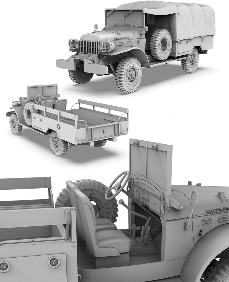AKI 35020 1/35 IDF Power Wagon WM300 with Winch Model Kit