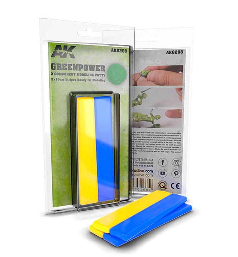 AKI 8208 Greenpower 2 Component Modeling Putty 10cm Strips 2 Pack