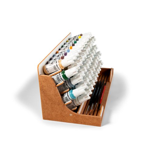 AKI ORG17 Modular Paint Organizer Stand for 52 17ml Bottles and Brushes