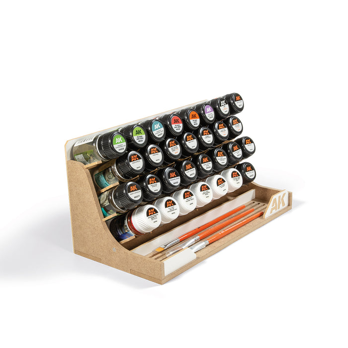 AKI ORG35 Modular Paint Organizer Stand for 30 35ml Bottles and Brushes