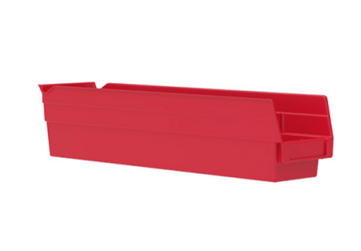 Akro-Mils 30128 Red Plastic 18"x4"x4" Containers / Storage Bins 12 Pack