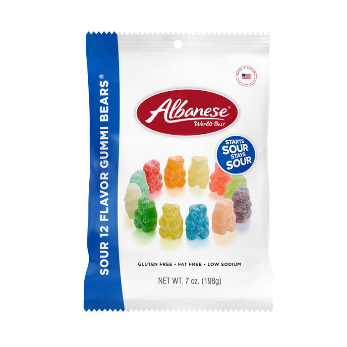 Albanese Sour Gummi Bears 12 Flavor 7.0oz