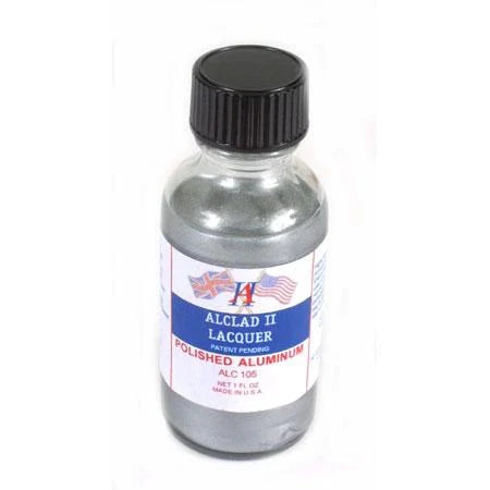 Alclad II 105 Polished Aluminum Lacquer 1oz. Bottle