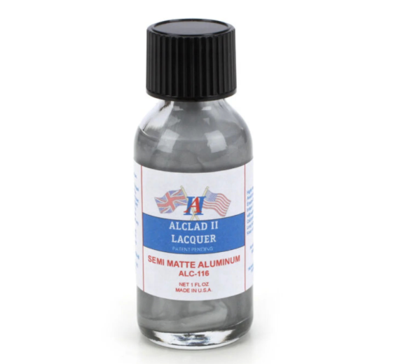 Alclad II 116 Semi-Matte Aluminum Lacquer 1oz. Bottle
