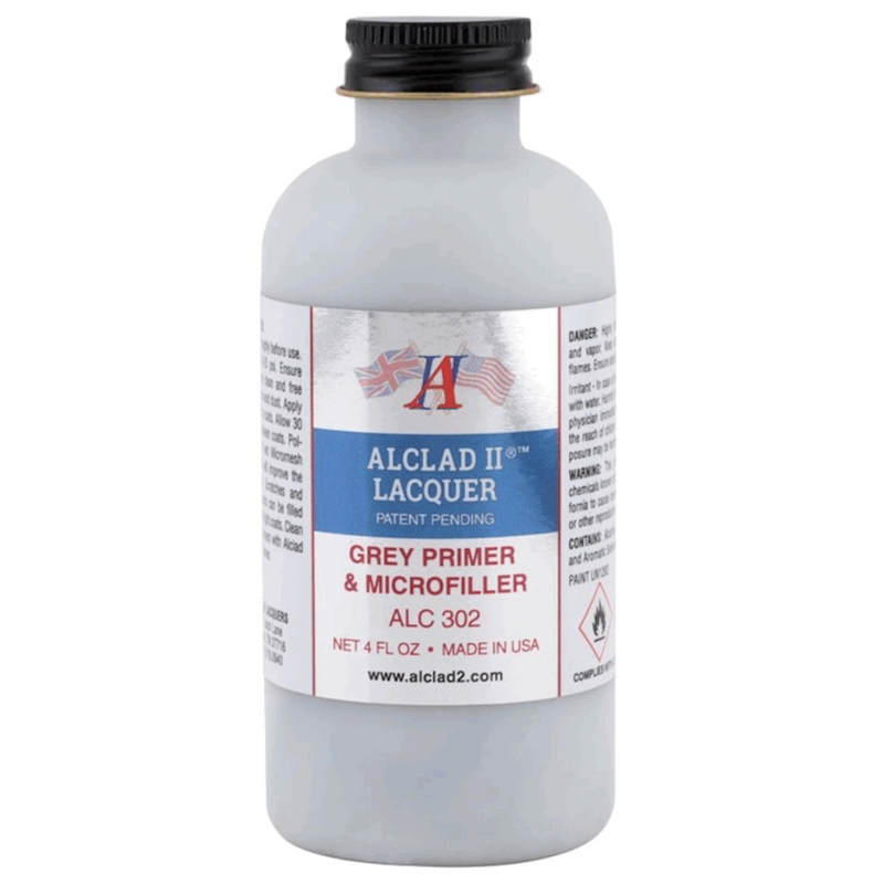 Alclad II 302 Grey Primer and Microfiller 4oz. Bottle