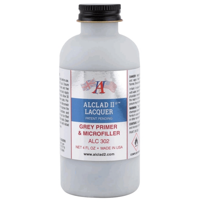 Alclad II 302 Grey Primer and Microfiller 4oz. Bottle