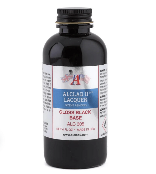 Alclad II 305 Gloss Black Enamel Base 4oz. Bottle