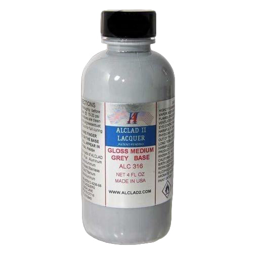 Alclad II 316 Gloss Medium Grey Base 4oz. Bottle