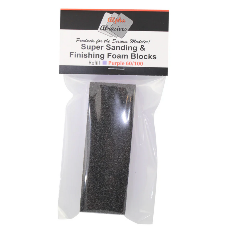 Alpha Abrasives 1002 Sanding & Finishing Foam Block Refill Purple 60/100
