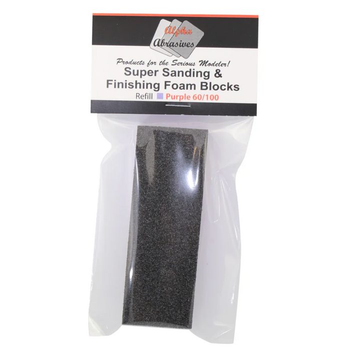 Alpha Abrasives 1002 Sanding & Finishing Foam Block Refill Purple 60/100
