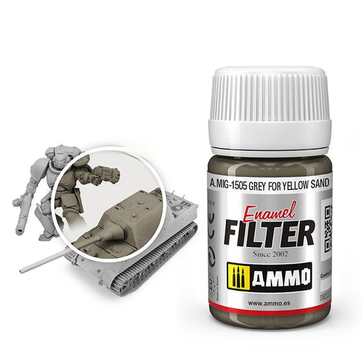 AMMO by Mig 1505 Grey Filter for Yellow Sand Enamel 35ml Bottle