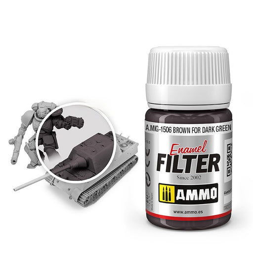 AMMO by Mig 1506 Brown Filter for Dark Green Enamel 35ml Bottle
