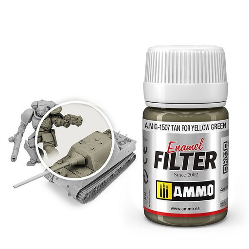 AMMO by Mig 1507 Tan Filter for Yellow Green Enamel 35ml Bottle