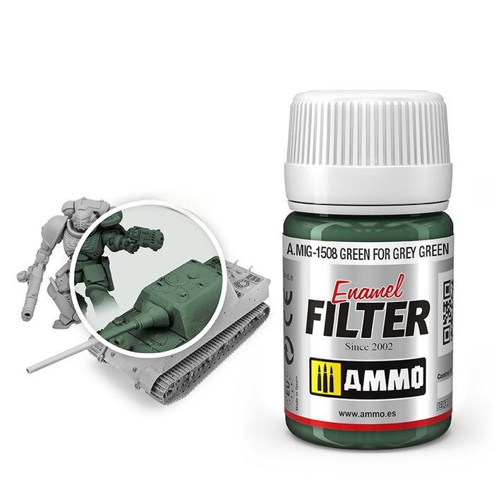 AMMO by Mig 1508 Green Filter for Grey Green Enamel 35ml Bottle