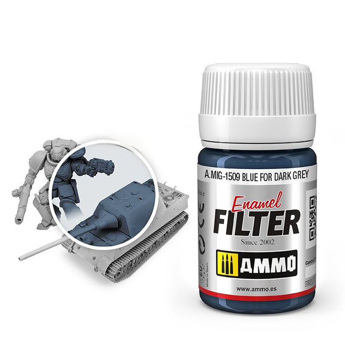 AMMO by Mig 1509 Blue Filter for Dark Grey Enamel 35ml Bottle