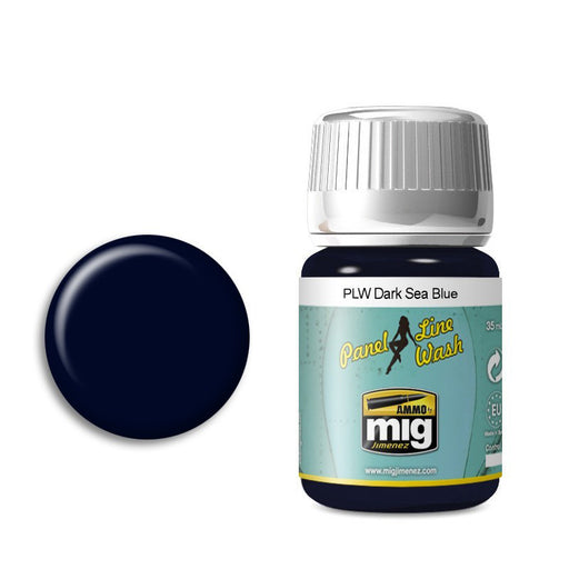 AMMO by Mig 1603 Dark Sea Blue Panel Line Wash Enamel 35ml Bottle