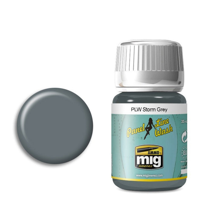 AMMO by Mig 1609 Storm Grey Panel Line Wash Enamel 35ml Bottle