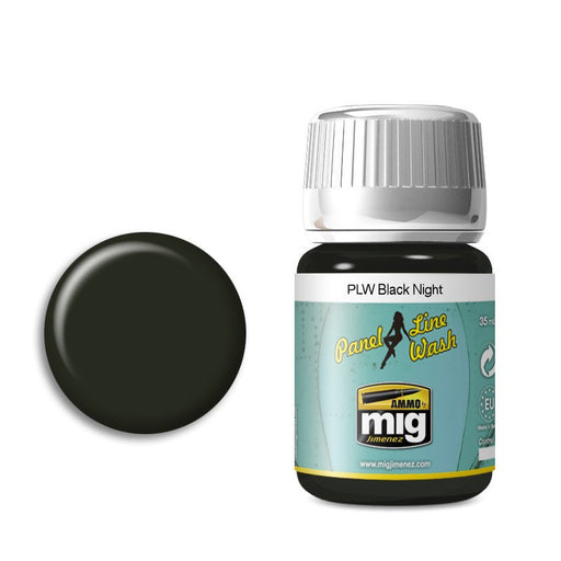 AMMO by Mig 1611 Black Night Panel Line Wash Enamel 35ml Bottle