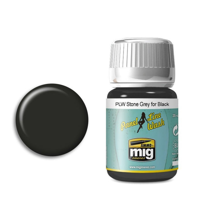 AMMO by Mig 1615 Stone Grey for Black Panel Line Wash Enamel 35ml Bottle