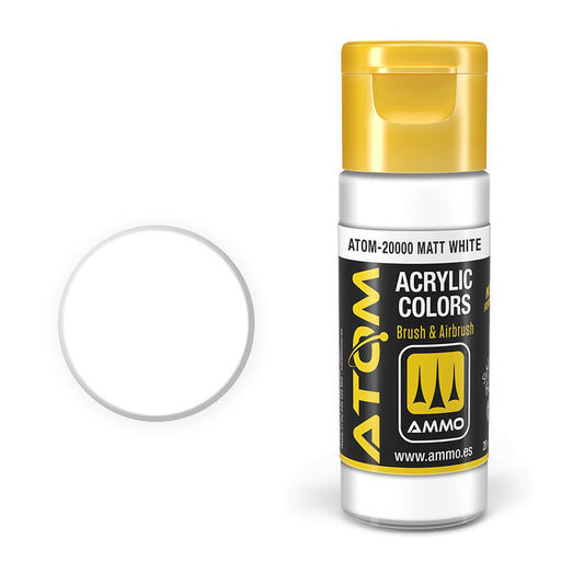 AMMO by Mig 20000 Atom: Matt White Acrylic Paint 20ml Bottle