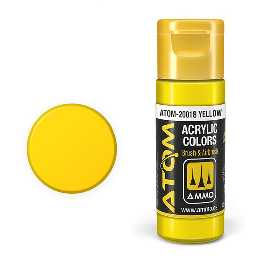 AMMO by Mig 20018 Atom: Yellow Acrylic Paint 20ml Bottle