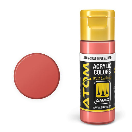 AMMO by Mig 20030 Atom: Imperial Red Acrylic Paint 20ml Bottle