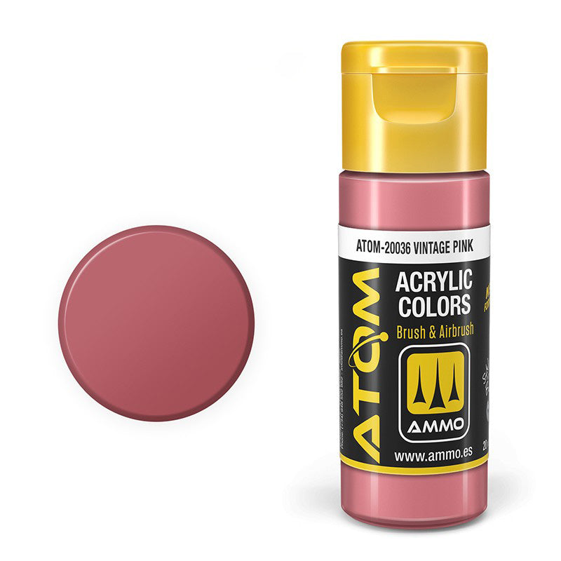 AMMO by Mig 20036 Atom: Vintage Pink Acrylic Paint 20ml Bottle