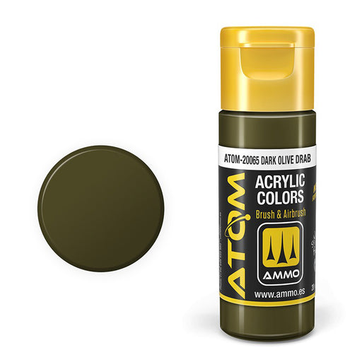 AMMO by Mig 20065 Atom: Dark Olive Drab Acrylic Paint 20ml Bottle