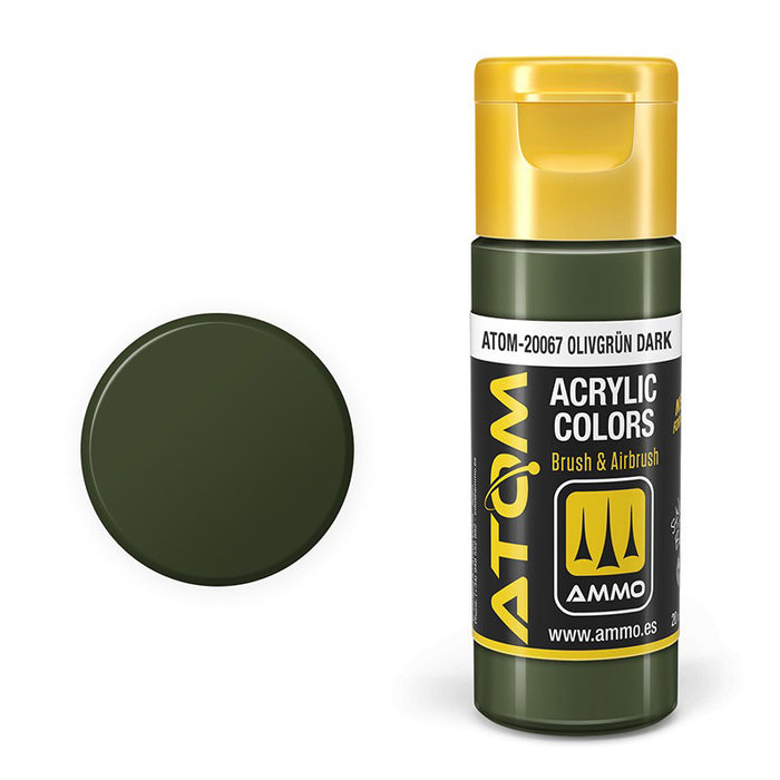 AMMO by Mig 20067 Atom: Olivgrun Dark Acrylic Paint 20ml Bottle