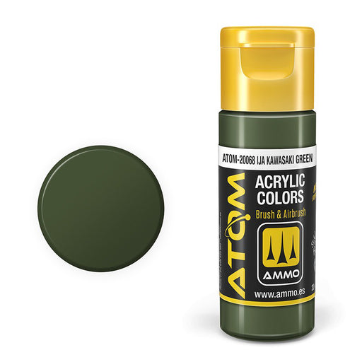 AMMO by Mig 20068 Atom: IJA Kawasaki Green Acrylic Paint 20ml Bottle