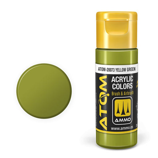 AMMO by Mig 20073 Atom: Yellow Green Acrylic Paint 20ml Bottle