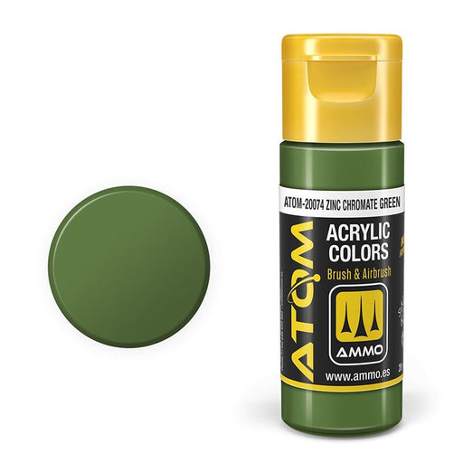 AMMO by Mig 20074 Atom: Zinc Chromate Green Acrylic Paint 20ml Bottle