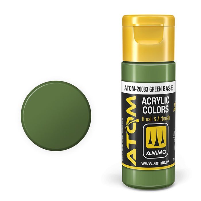AMMO by Mig 20083 Atom: Green Base Acrylic Paint 20ml Bottle