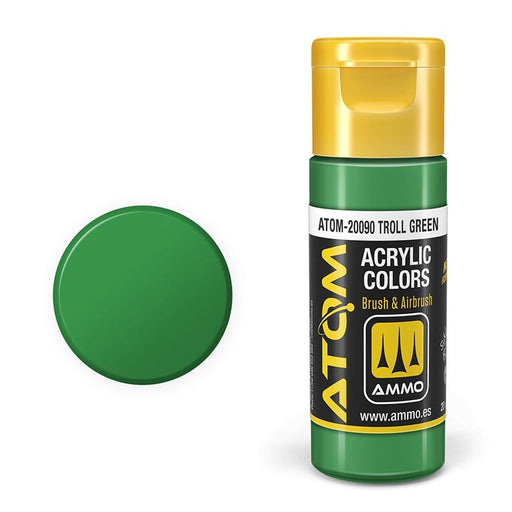 AMMO by Mig 20090 Atom: Troll Green Acrylic Paint 20ml Bottle