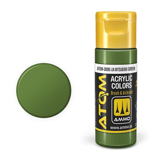 AMMO by Mig 20095 Atom: IJN Mitsubishi Green Acrylic Paint 20ml Bottle