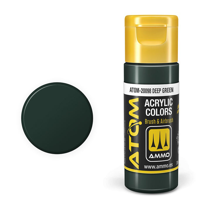 AMMO by Mig 20098 Atom: Deep Green Acrylic Paint 20ml Bottle