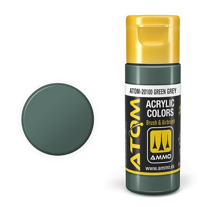 AMMO by Mig 20100 Atom: Green Grey Acrylic Paint 20ml Bottle