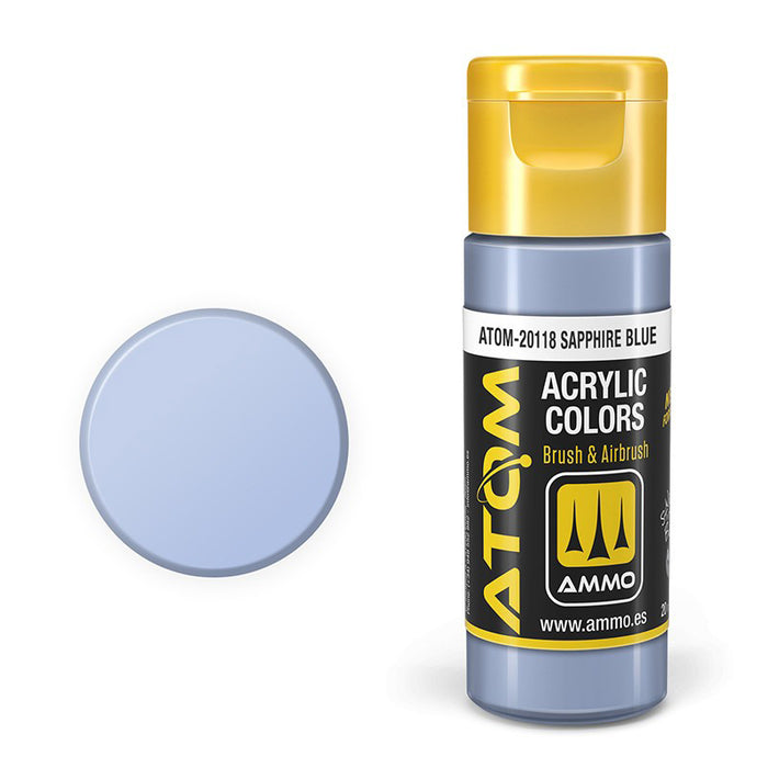 AMMO by Mig 20118 Atom: Sapphire Blue Acrylic Paint 20ml Bottle