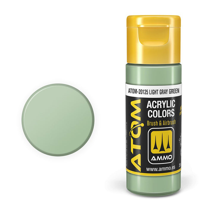 AMMO by Mig 20125 Atom: Light Gray Green Acrylic Paint 20ml Bottle